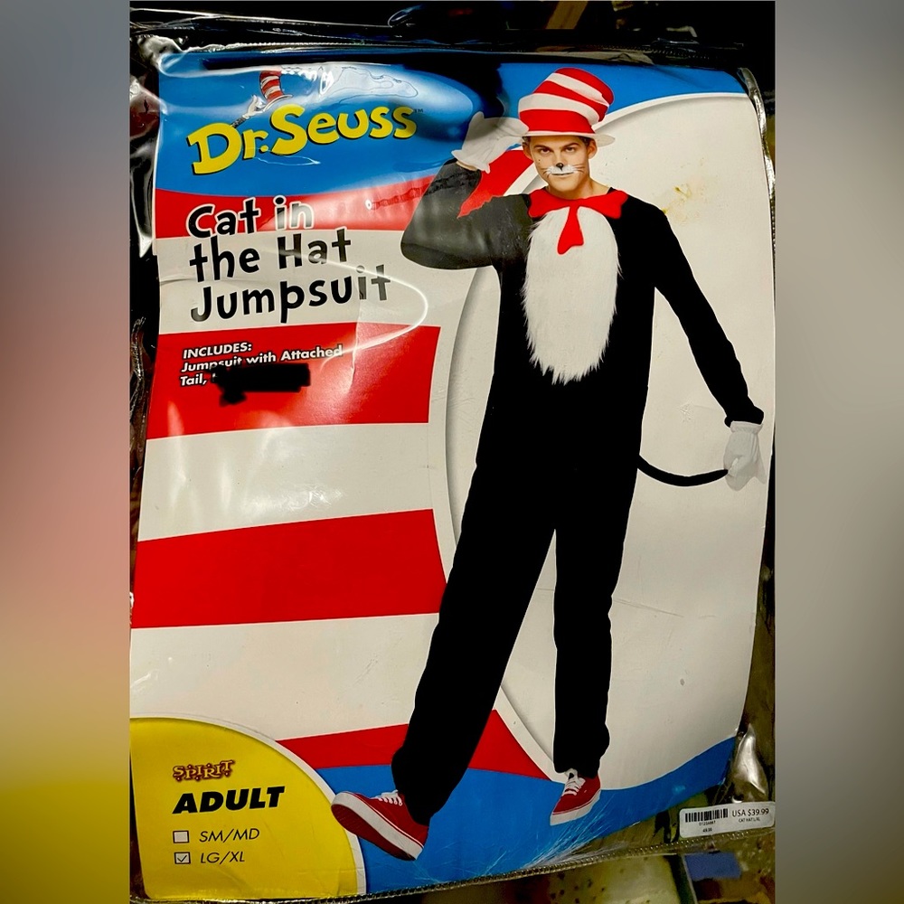 Cat in the hat jumpsuit Halloween costume